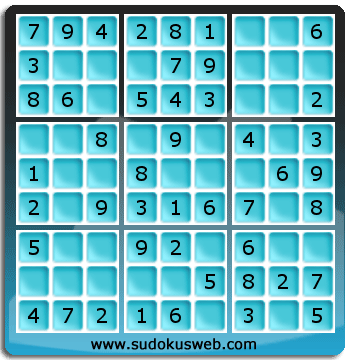 Nivel Muito Facil de Sudoku Nivel Muito Facil de Sudoku