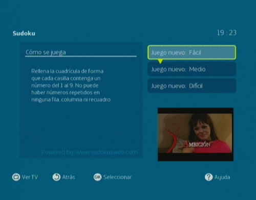 Movistar TV の SudokusWeb